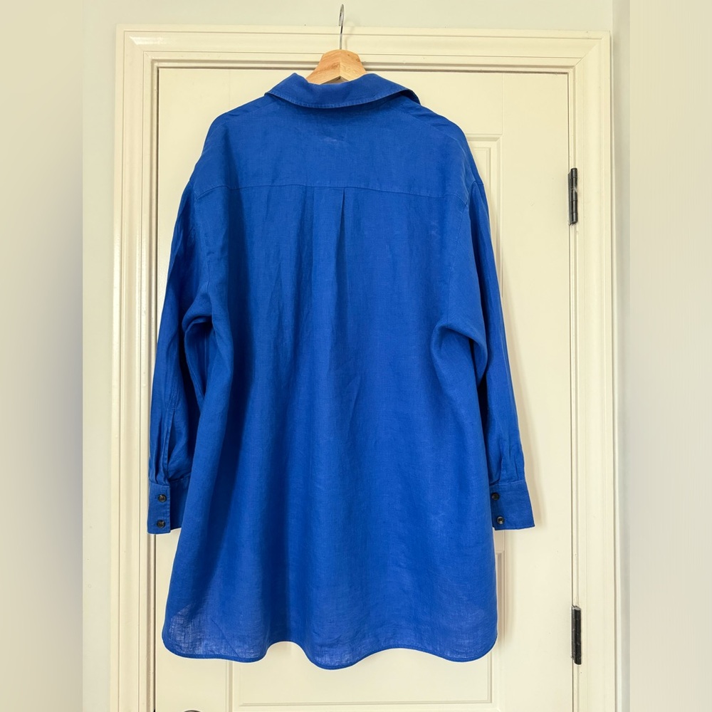 COS Blue Linen Oversized Button Down - Picture 5 of 6